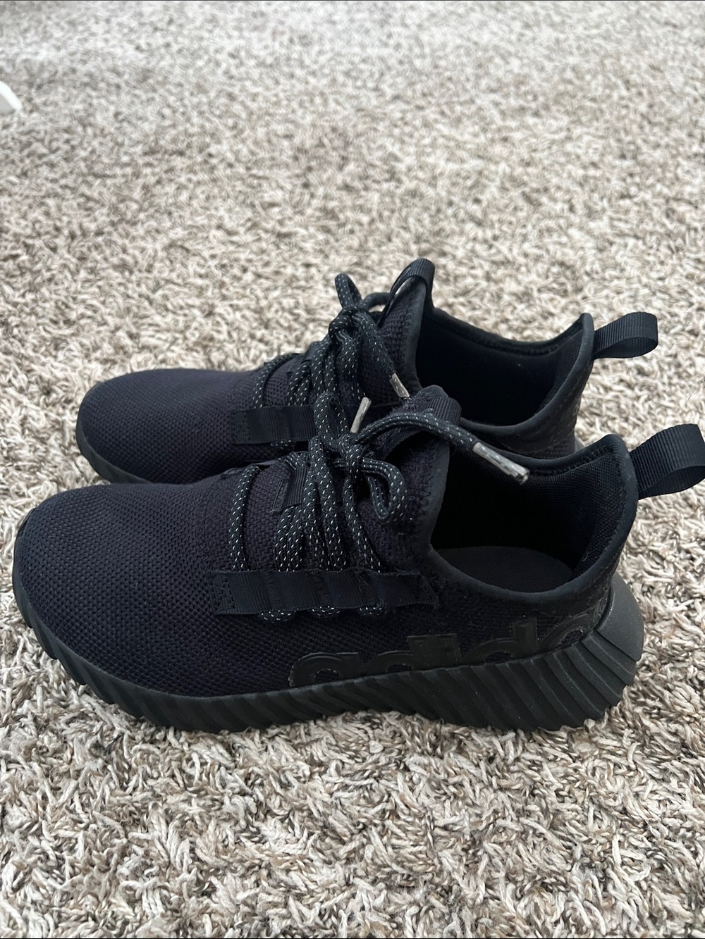 adidas Men's Black Knit Lace-Up Sneakers